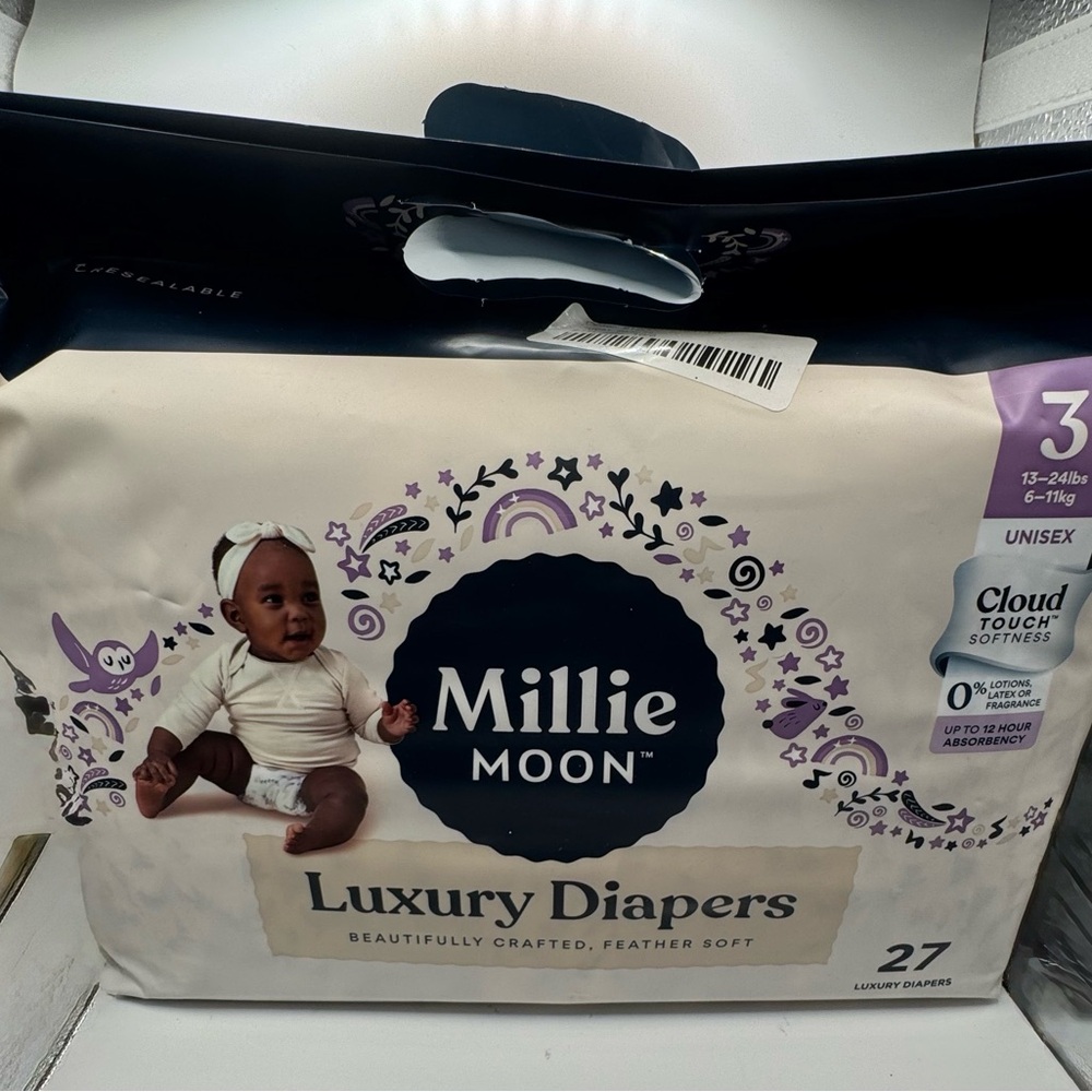 Millie Moon Luxury Diapers - Soft White